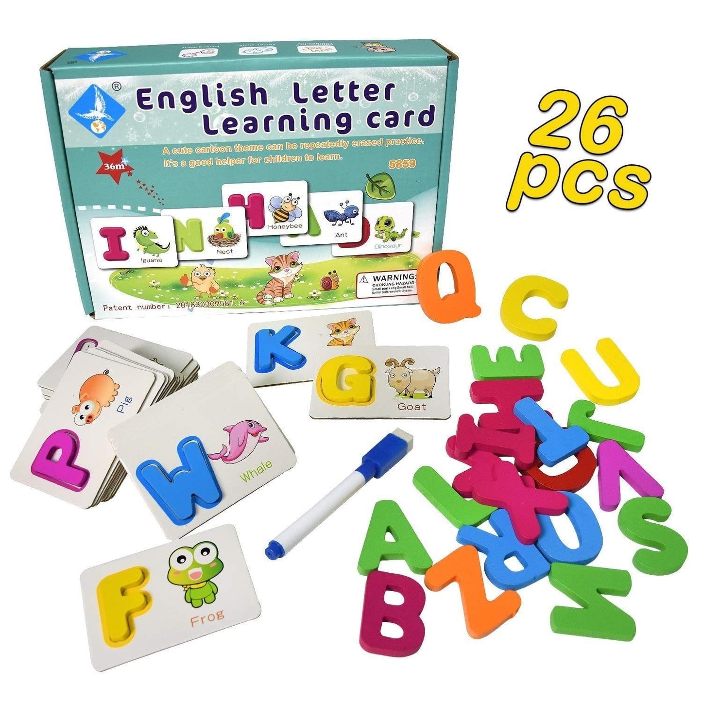 English Letter Learning Card