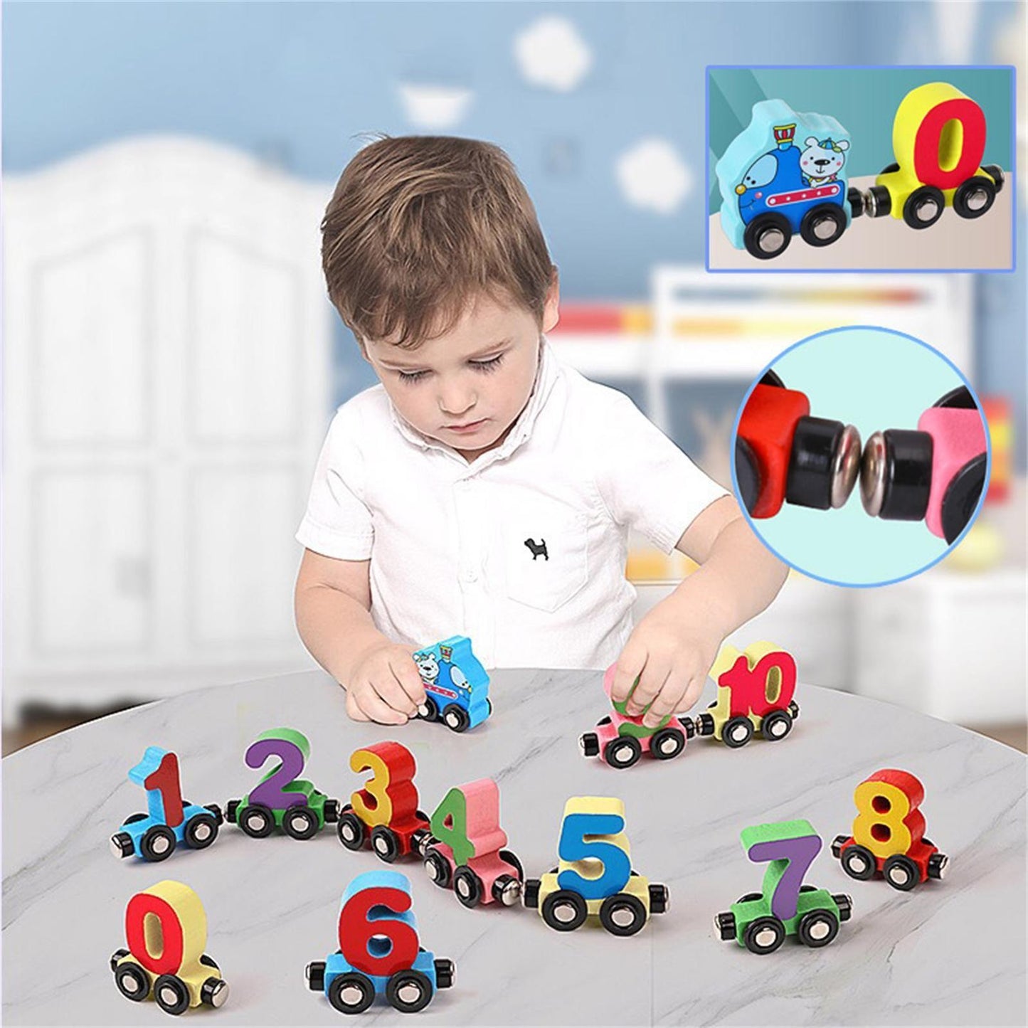 Magnetic Digital Car 1 to 10